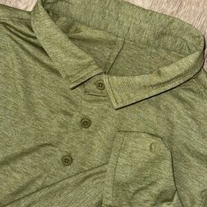Lululemon Evolution Short Sleeve Polo Shirt Men's Medium Green Performance